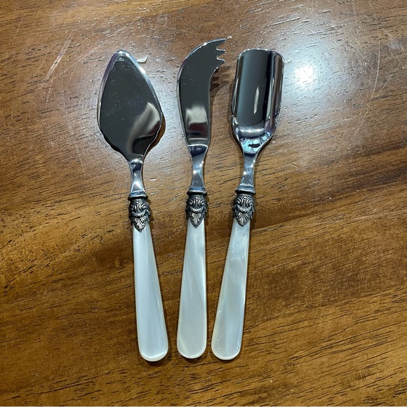 Eme made in Italy stainless steel cheese knife set butter cutter slicer & fork - Picture 7 of 10